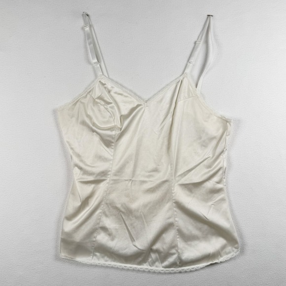Vanity Fair Tops - Vanity Fair Vintage Ivory Lace Trim Camisole Women's Size 36/42